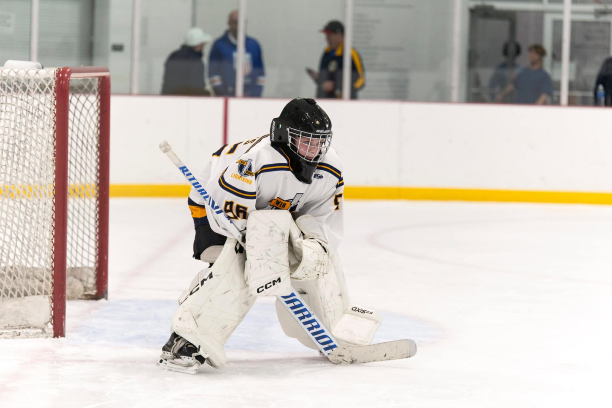 Jaron's son - goalie in action